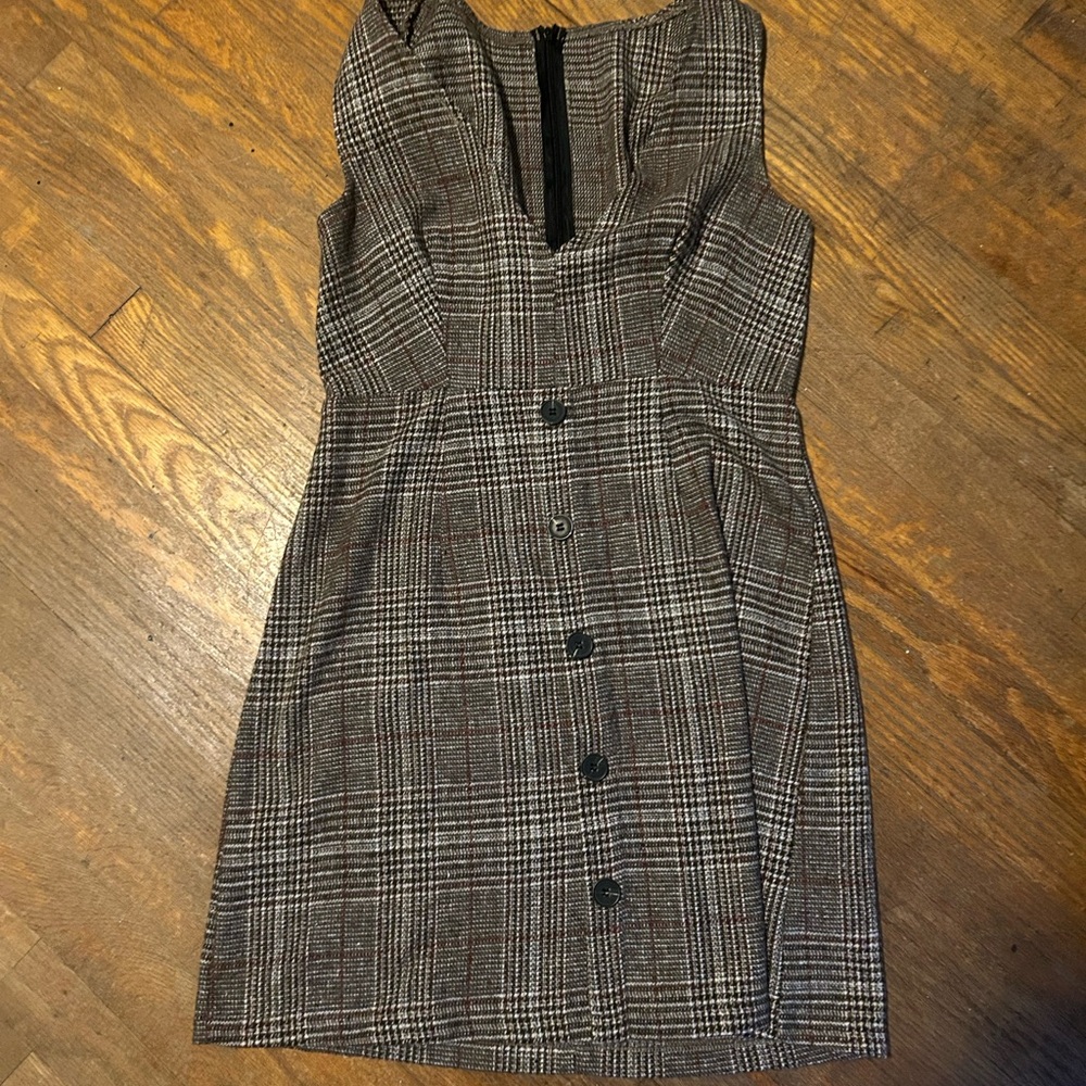 Elegant Plaid Sleeveless Dress